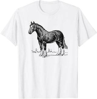 Horse Clydesdale Shirts Horse Clydesdale Workhorse Simple Graphic T-shirt T-Shirt - White