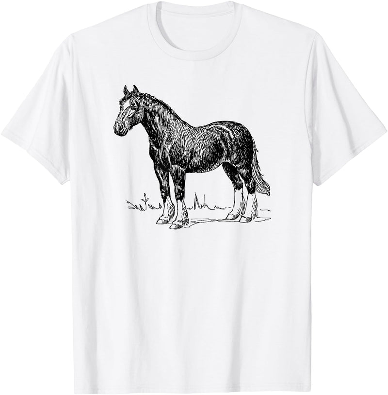 Horse Clydesdale Shirts Horse Clydesdale Workhorse Simple Graphic T-shirt T-Shirt - White