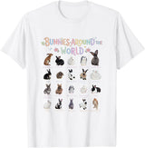 Cute Animal Rabbit Lover Bunny Graphic T-Shirt in White