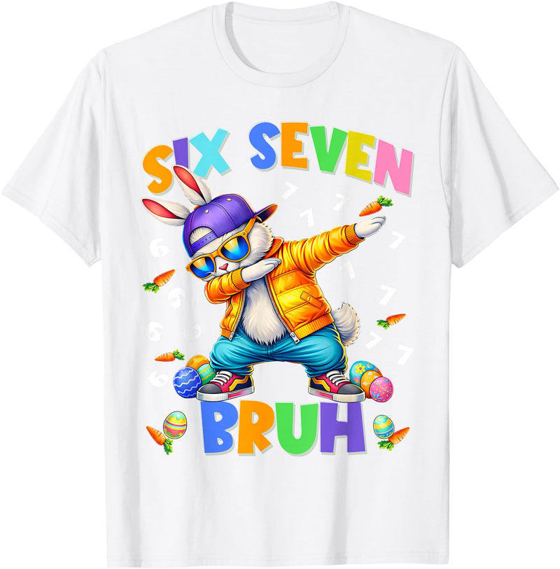 Bruh Happy Easter Bunny Dabbing Rabbit Men Boy Kid T-Shirt in White