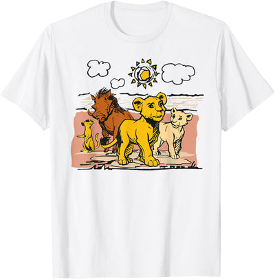 The Lion King Live Action Sketched Group Portrait T-Shirt
