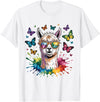 Funny Llama Lover Graphics Cute Llama with Sunglasses Animal Art Graphic Funny Alpaca T-Shirt - White