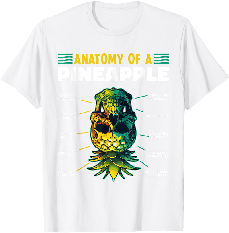 Anatomy of a Pineapple Apparel Anatomy of a Pineapple Funny Upside Down Pineapple Swinger T-Shirt - White