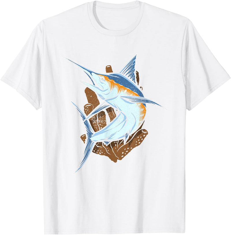 Fish Species Collection Gift Idea Fischerart Biology Swordfish Fish T-Shirt - White