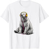 Arctic Wildlife Music Lover Designs Polar Bear Headphones Music Lover Funny Arctic DJ T-Shirt - White