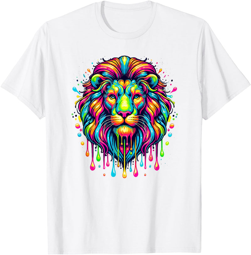 Lions Lion Lover Gifts Colorful Pop Art Lion Lions T-Shirt - White