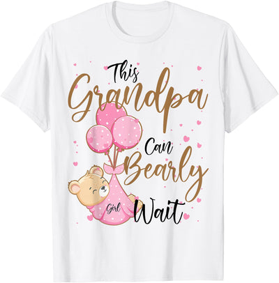 Mens Baby Bear Baby Shower Spring Grandpa Bearly Wait Baby Girl T-Shirt