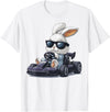 Go Kart Racing Gokart Racer Kart Easter Rabbit Bunny T-Shirt in White