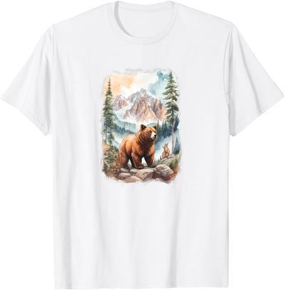 Bear and Fox in Mountain Forrest T-Shirt