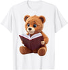 Funny Teddy Bear reading a book: Graphic for bear lovers T-Shirt - White