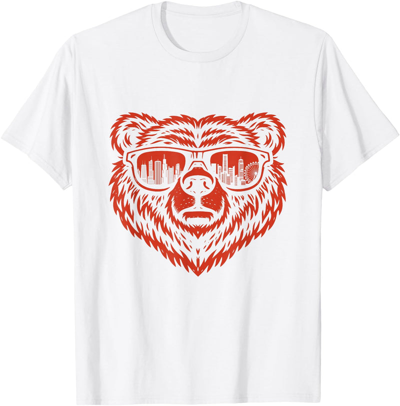 Bear Lover Merch Bear Sunglasses - Bear Lover T-Shirt - White
