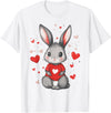 Rabbit Lover Heart Girls Valentine’s Day Women Bunny T-Shirt in White