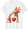 New Mom Giraffe Tees for Women Baby and Giraffe Mom Shirt New Mom Heart Cute Giraffe T-Shirt - White