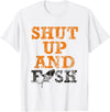 Green Cow Land Shut Up And Fish Distressed apparel T-Shirt - White