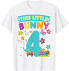 This Little Bunny Rabbit Is 4 Year Old Easter Birthday T-Shirt in White
