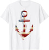 Buffalo Anchor Tees Company American Flag Anchor Shirt Patriotic Military July Navy USA T-Shirt - White