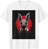 Bunny Anime Goth Scary Men Women Creepy Gothic Anime Rabbit T-Shirt in White