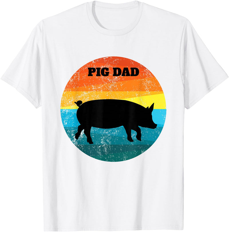 Cute Pot Belly Bellied Pig Owner Farmer PIG Lover Pot Belly PIG DAD Vintage Retro Men Women Kids Teen Tee Gift T-Shirt - White