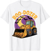 Bulldozer Halloween Costume Toddler Spooky Ghost Boo-Dozer Halloween Kids Bulldozer T-Shirt - White
