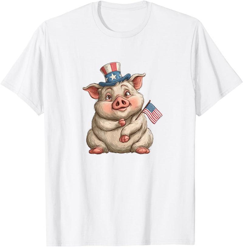 USA Pig Outfit Awesome US Pig T-Shirt - White