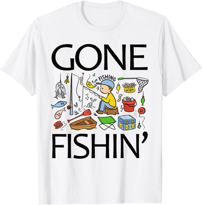 Gone Fishing- Youth Boys Kids Toddler Women Girls Cute T-Shirt