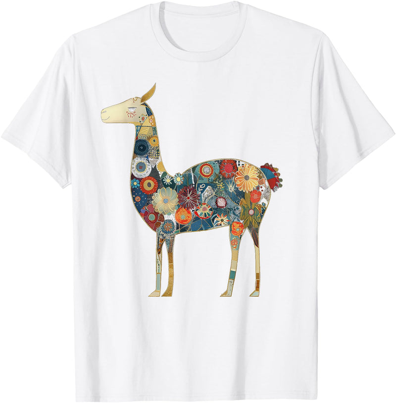 We Love Llamas & Alpacas - Peru Souvenirs Co. Llama Alpaca Floral Colorful Flowers Peru Peruvian Souvenir T-Shirt - White