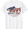 250 America Years 1776 2026 Fishing USA Flag Fisherman T-Shirt - White