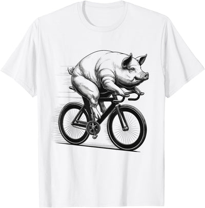 Pig Riding Bike Biker Bicycle Lover Biking T-Shirt
