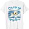 Svalbard Northern Lights Norway Travel Gift Svalbard Norway Polar Bear Spitsbergen Longyearbyen Travel T-Shirt - White