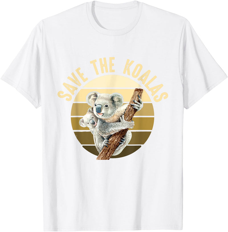 Save the wildlife of Australia Save the Koalas Koala Koala Bear Australia Rescue Protect T-Shirt - White