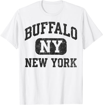 Cow Buffalo New York Vintage Silhouette Bison T-Shirt