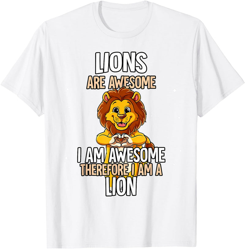 Lion Lover Gift Lions are Awesome Lion T-Shirt - White