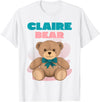 TheNiftyStitches CLAIRE Bear T-Shirt - Women's Black Cartoon Bear T-Shirt - Small - Short Sleeve - Classic Fit - All Seasons - White