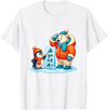 Cute Winter Penguin Polar Bear Humor Funny Penguin Teaching Polar Bear Winter T-Shirt - White
