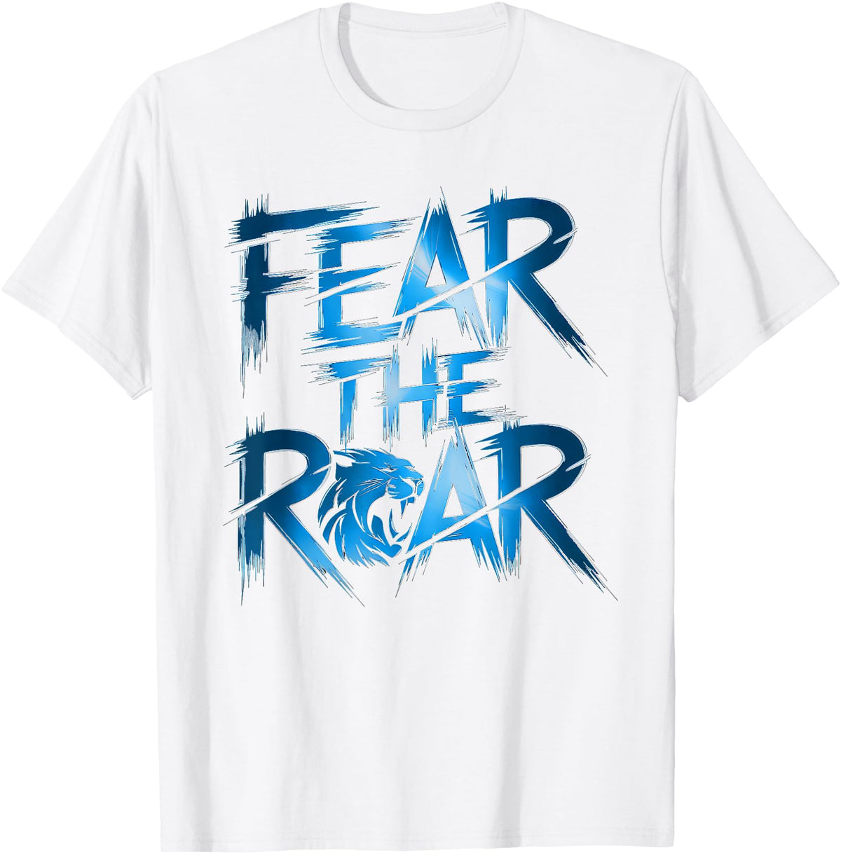 Lions Tshirt Men Women Blue Animal School Sport Fan Lion T-Shirt - White