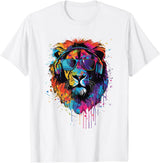 Lion Sunglasses Headphones Design Lion Sunglasses Headphones T-Shirt - White