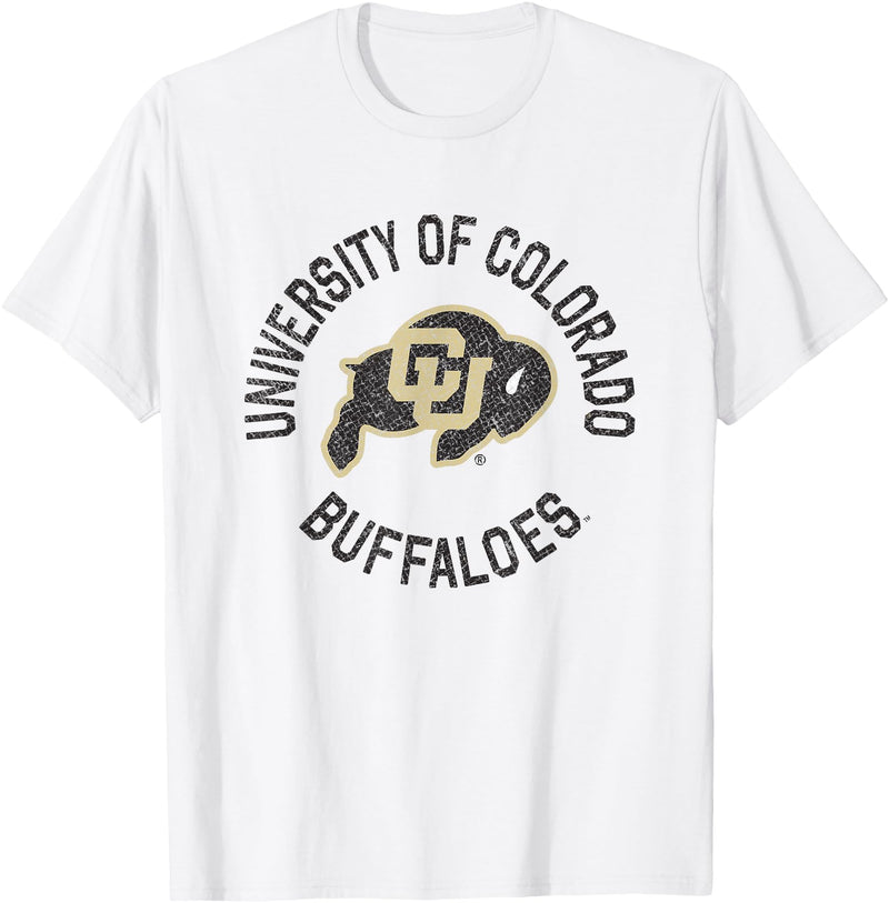 Elite Authentics Colorado Buffaloes Unisex-Adults & Kids T-Shirt, White, Small, Short Sleeve, Regular Fit, Classic, Logo,