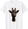 Safari Animal Art Giraffe with Sunglasses Graphic Safari Giraffe Animal Lover T-Shirt - White