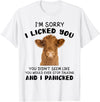 Cow Cute I'm Sorry I Lickedq Tees And Co Cow Cute I'm Sorry I Licked You And I Panicked Funny Farmer T-Shirt - White