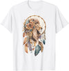 More Tribal Native American Totem Animal Art Lion Tribal Watercolor Lion Dream Catcher T-Shirt - White