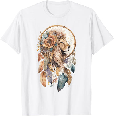 Lion Tribal Watercolor Lion Dream Catcher T-Shirt