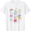 Peppa Pig Splish Splash Splosh Friends Playing In Puddles T-Shirt - White