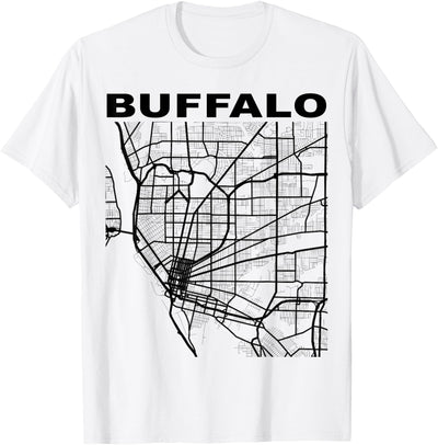 Cow Buffalo City Street Map New York Souvenir T-Shirt