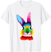 Colorful Rabbit Head Safari Animal Art Wildlife T-Shirt in White