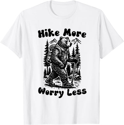 Hike More Worry Less Funny Cub Scouts BSA Hiking Bear T-Shirt