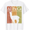 Alpaca Llama Periodic Chemistry Elements Retro Alpaca Periodic Table Elements Llama Alpaca Vintage T-Shirt - White
