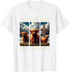 Follow The Word Not The Herd Christian Western Highland Cow T-Shirt - White