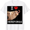 WhiteHorseDepot I Love Herefords with Cow Tongue T-Shirt - White