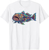 Abstract Ocean Art Stargazer Fish Deep Sea Aquarium Bottom Dweller T-Shirt - White