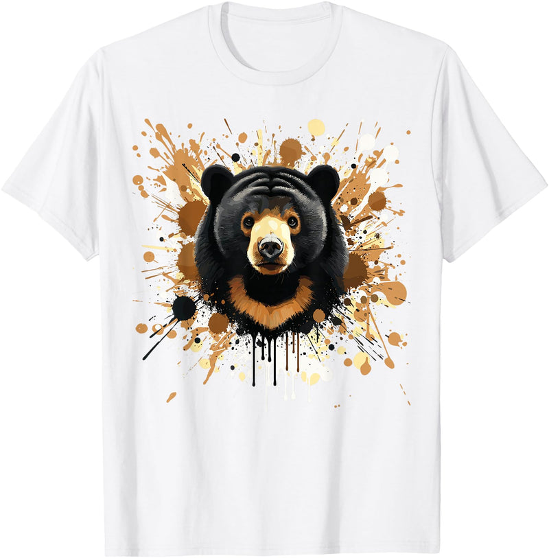 Sun Bear by AKH Sun Bear Splatter Art, Sun Bear Illustration, Sun Bear T-Shirt - White